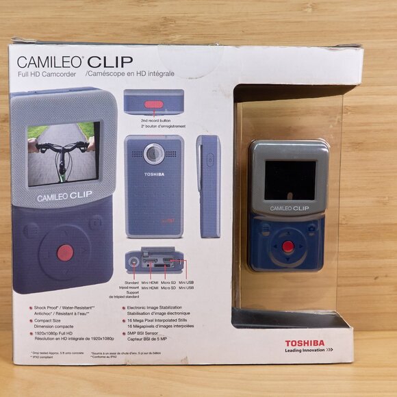 Toshiba Camileo Clip Full HD Camcorder, 16 MP Still Image, Sealed! - Picture 2 of 7